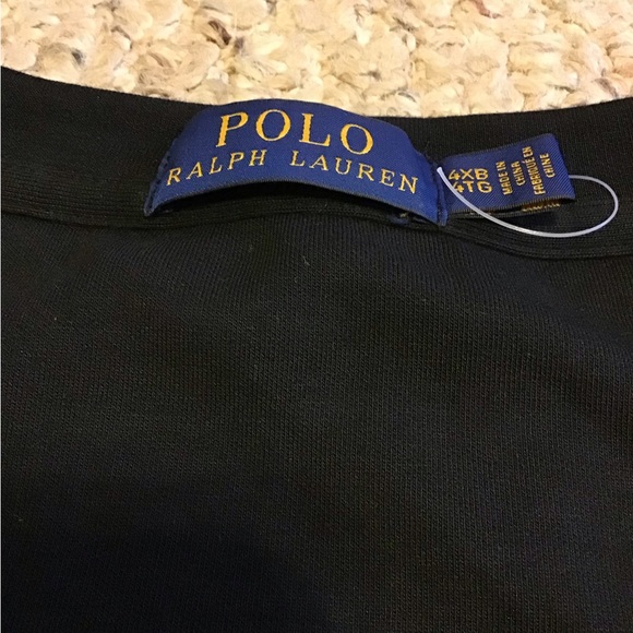 POLO RALPH LAUREN ICONIC BEAR W SKIS NWOT SZ 4X UNISEX BLACK SOFT KNIT - Picture 2 of 4